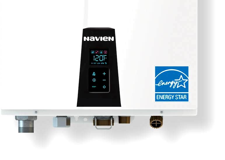 A Navien brand tankless water heater.