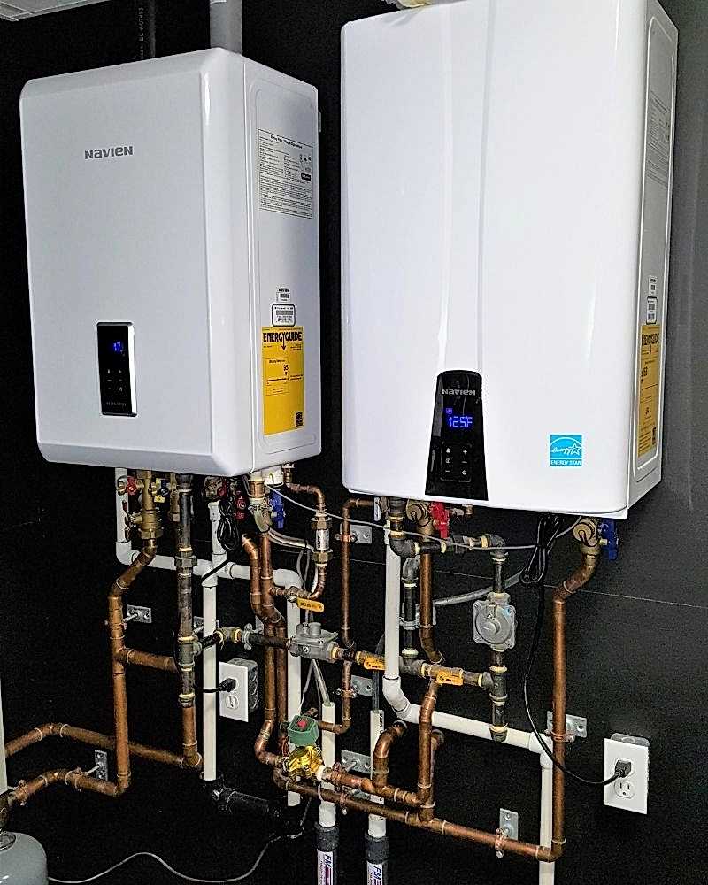 navien boiler installed on wall